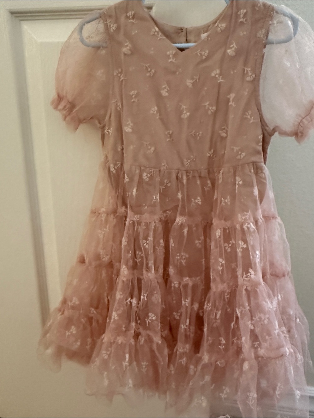 Noralee Girls Pink Ruffled Floral Tulle Dress